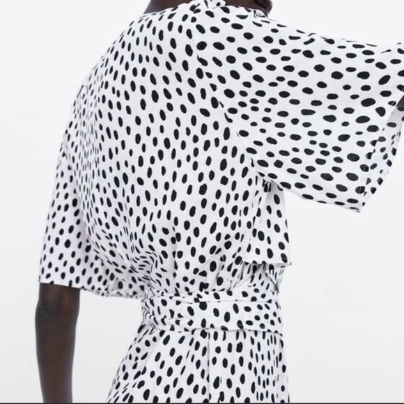 Zara Tied Polka Dot Dress Size M - Picture 2 of 11
